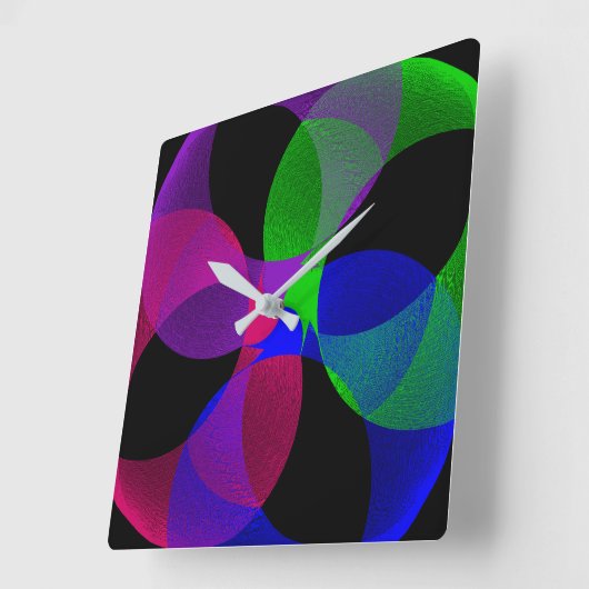 Geometrische Wandleuchte mit mehrfarbigem Fusionsp Quadratische Wanduhr (Winkel)