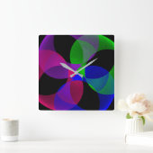 Geometrische Wandleuchte mit mehrfarbigem Fusionsp Quadratische Wanduhr (Zuhause)