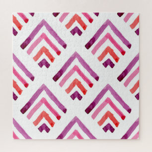 Geometrische Wasserfarbe Abstrakt Nahtloses Muster Puzzle