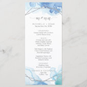 Geometrische Wasserfarbe | Silver Dinner Menu Card Menükarte (Vorderseite)