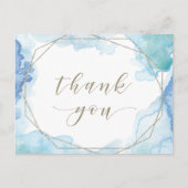 Geometrische Wasserfarbe Vielen Dank Postkarte (Vorderseite)