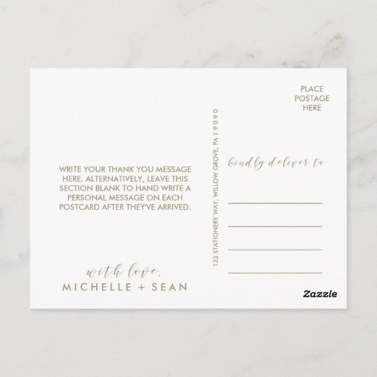 Geometrische Wasserfarbe Vielen Dank Postkarte (Rückseite)