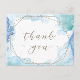 Geometrische Wasserfarbe Vielen Dank Postkarte