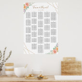 Geometrische Wasserfarben-Blume Seekarte Poster (Küche)