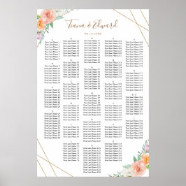 Geometrische Wasserfarben-Blume Seekarte Poster