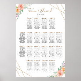 Geometrische Wasserfarben-Blume Seekarte Poster