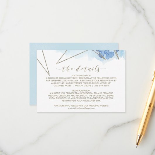 Geometrische Wasserfarbeneinsteckkarte Begleitkarte (Vorderseite/Rückseite Beispiel)