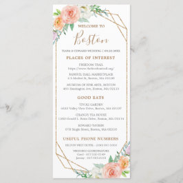 Geometrische Wasserfarbenkarte für die Hochzeitsti Programm