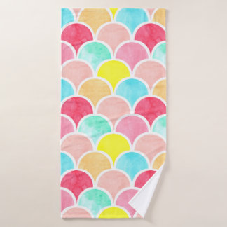 geometrische Wasserfarbenmuster, nahtlos, Skala m Badehandtuch