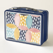 Geometrische Wasserfarbkreise Metall Brotdose (Rückseite)