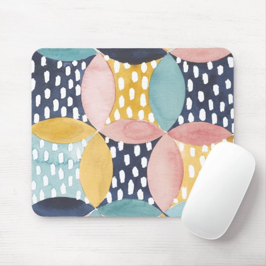 Geometrische Wasserfarbkreise Mousepad (Mit Mouse)