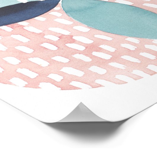 Geometrische Wasserfarbkreise Poster (Ecke)