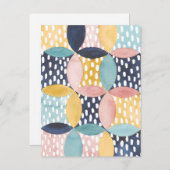 Geometrische Wasserfarbkreise Postkarte (Vorne/Hinten)