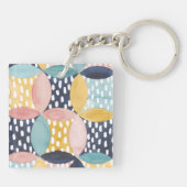 Geometrische Wasserfarbkreise Schlüsselanhänger (Rückseite)