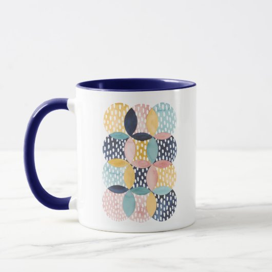 Geometrische Wasserfarbkreise Tasse (Links)