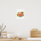 Geometrische Wassermelone Poster (Küche)