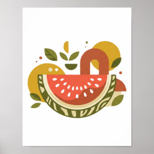 Geometrische Wassermelone  Poster