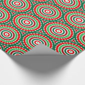 Geometrische Weihnachten rot und grün blühend Geschenkpapier (Ecke)