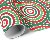 Geometrische Weihnachten rot und grün blühend Geschenkpapier (Rolleneckpunkt)