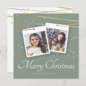 Geometrische Weihnachts-Foto-Weihnachtskarte Feiertagskarte (Vorne/Hinten)