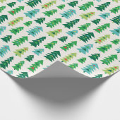 Geometrische Weihnachtsbaumen auf Rahm Geschenkpapier (Ecke)