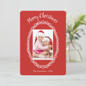 Geometrische Weihnachtsfeiertage Sparkle Foto Weih Einladung (Stehend Vorderseite)