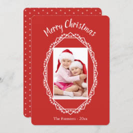 Geometrische Weihnachtsfeiertage Sparkle Foto Weih Einladung