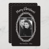 Geometrische Weihnachtsfeiertage Sparkle Foto Weih Einladung (Vorne/Hinten)