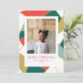 Geometrische Weihnachtskarte aus Glas Einladung (Stehend Vorderseite)