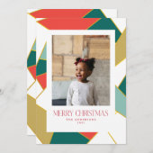 Geometrische Weihnachtskarte aus Glas Einladung (Vorne/Hinten)