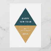 Geometrische Weihnachtskarte für Fohlen - Aquamari Folieneinladung (Vorderseite)