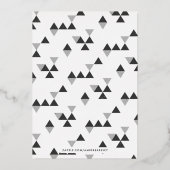 Geometrische Weihnachtskarte für Fohlen - Schwarz Folieneinladung (Rückseite)