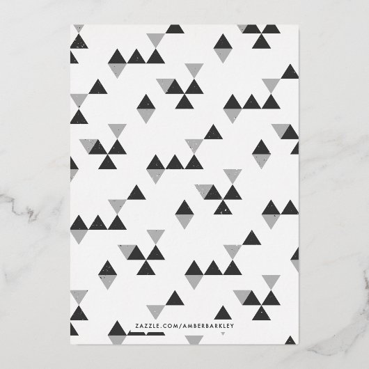 Geometrische Weihnachtskarte für Fohlen - Schwarz Folieneinladung (Rückseite)