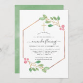 Geometrische Weihnachtstaufe oder Weihnachtsfeiern Einladung (Vorne/Hinten)