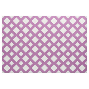 Geometrische weiße Diamanten auf Lavendel-Gewebe Stoff