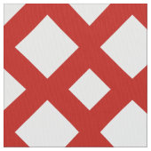 Geometrische weiße Diamanten auf rotem Gewebe Stoff (Nahaufnahme)