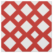 Geometrische weiße Diamanten auf rotem Gewebe Stoff (Muster)