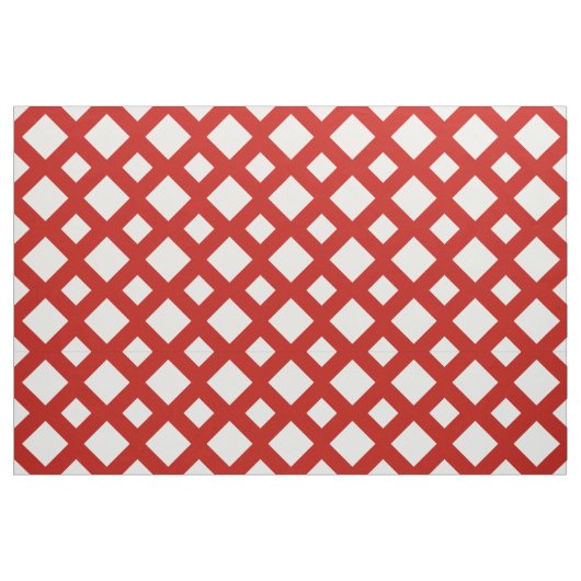 Geometrische weiße Diamanten auf rotem Gewebe Stoff (Fat Quarter (45,7 x 55,9 cm))