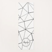 Geometrische weiße Dreiecke schwarze Linien Monogr Yogamatte (Vorderseite)