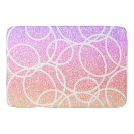 Geometrische weiße Kreise Rainbow-Glitzer Abstrakt Badematte