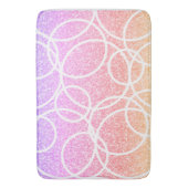 Geometrische weiße Kreise Rainbow-Glitzer Abstrakt Badematte (Vorderseite Vertikal)