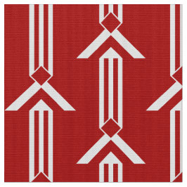 Geometrische weiße Streifen und Sparren auf rotem Stoff