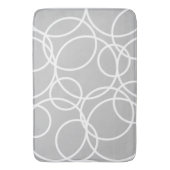 Geometrische Weißkreise Grau Moderne Abstrakt Badematte (Vorderseite Vertikal)