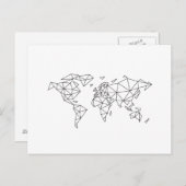 Geometrische Weltkarte Postkarte (Vorne/Hinten)