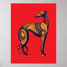 Geometrische Windhund-Kunst im Art Deco-Stil in le