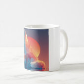 Geometrische Wolfsilhouette | Moderne Polygon-Wild Kaffeetasse (VorderseiteRechts)