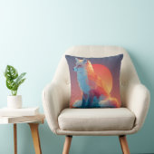 Geometrische Wolfsilhouette | Moderne Polygon-Wild Kissen (Stuhl )