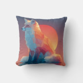 Geometrische Wolfsilhouette | Moderne Polygon-Wild Kissen (Vorderseite)