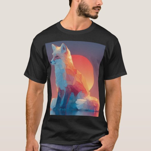 Geometrische Wolfsilhouette | Moderne Polygon-Wild T-Shirt (Vorderseite)