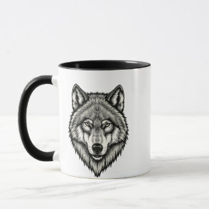 Geometrische Wolfskunst Keramik-Tasse Tasse